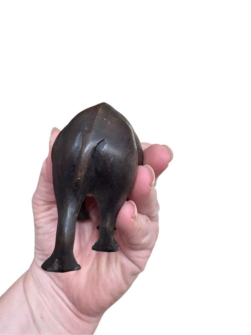 Vintage Handcarved Wooden Hippo Figurine Wood carving House Hipppotamus - Picture 7 of 12